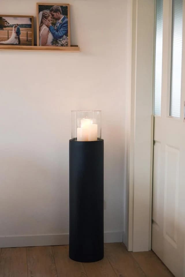 VIVANNO Bodenwindlicht Fiberglas CANDIRO Rund Schwarz Matt - Bild 2