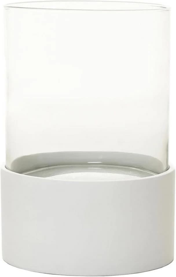 VIVANNO Windlicht CANDIRA Rund Weiß Matt Fiberglas - Bild 2