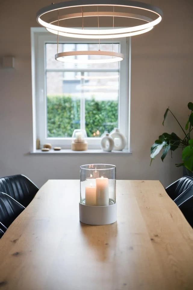VIVANNO Windlicht CANDIRA Rund Weiß Matt Fiberglas - Bild 3