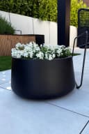 VIVANNO Blumentopf GORDO Rund Schwarz Matt Fiberglas Bild 4