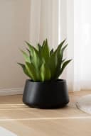 VIVANNO Blumentopf GORDO Rund Schwarz Matt Fiberglas Bild 1