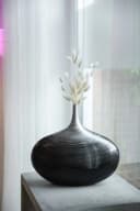 VIVANNO Bodenvase BELEZA Rund Silber Hochglanz Mit Muster Bild 1