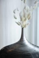 VIVANNO Bodenvase BELEZA Rund Silber Hochglanz Mit Muster Bild 3