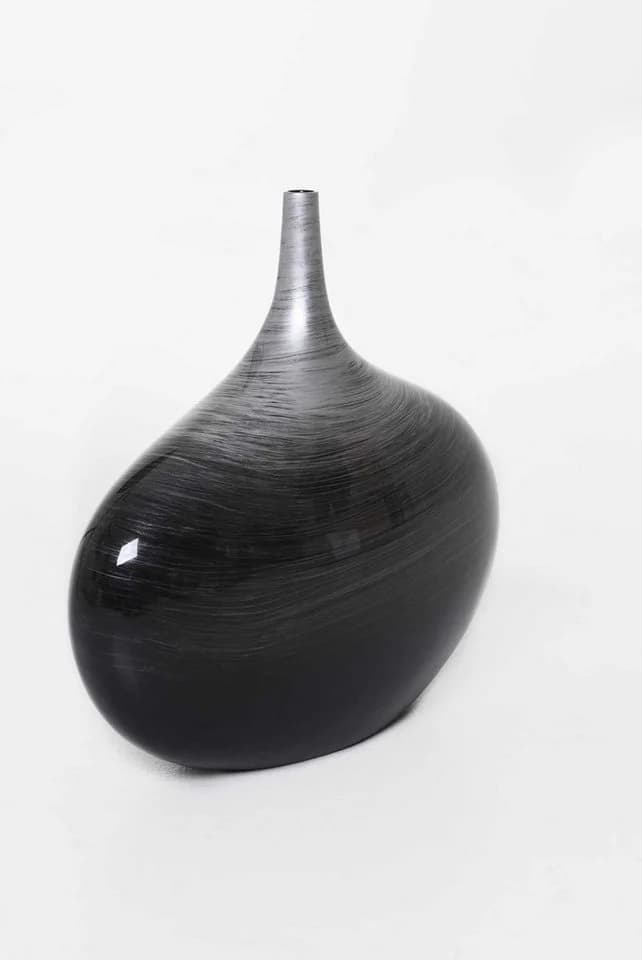 VIVANNO Bodenvase BELEZA Rund Silber Hochglanz Mit Muster - Bild 5