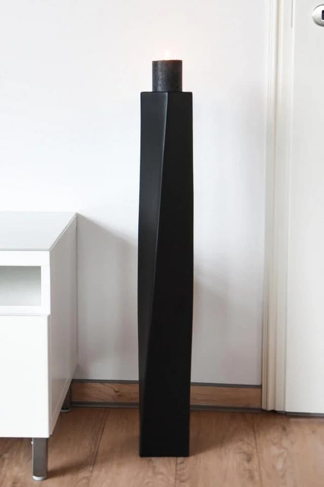 VIVANNO Bodenvase Kerzenständer Schwarz Matt Fiberglas HYDRON