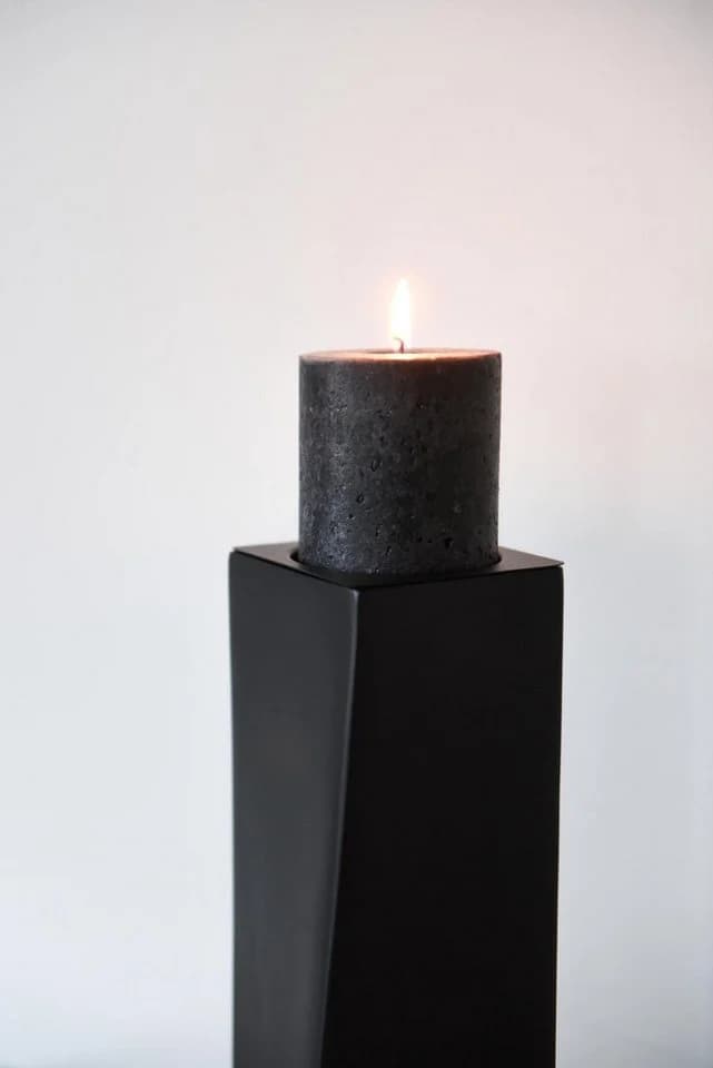 VIVANNO Bodenvase Kerzenständer Schwarz Matt Fiberglas HYDRON - Bild 4