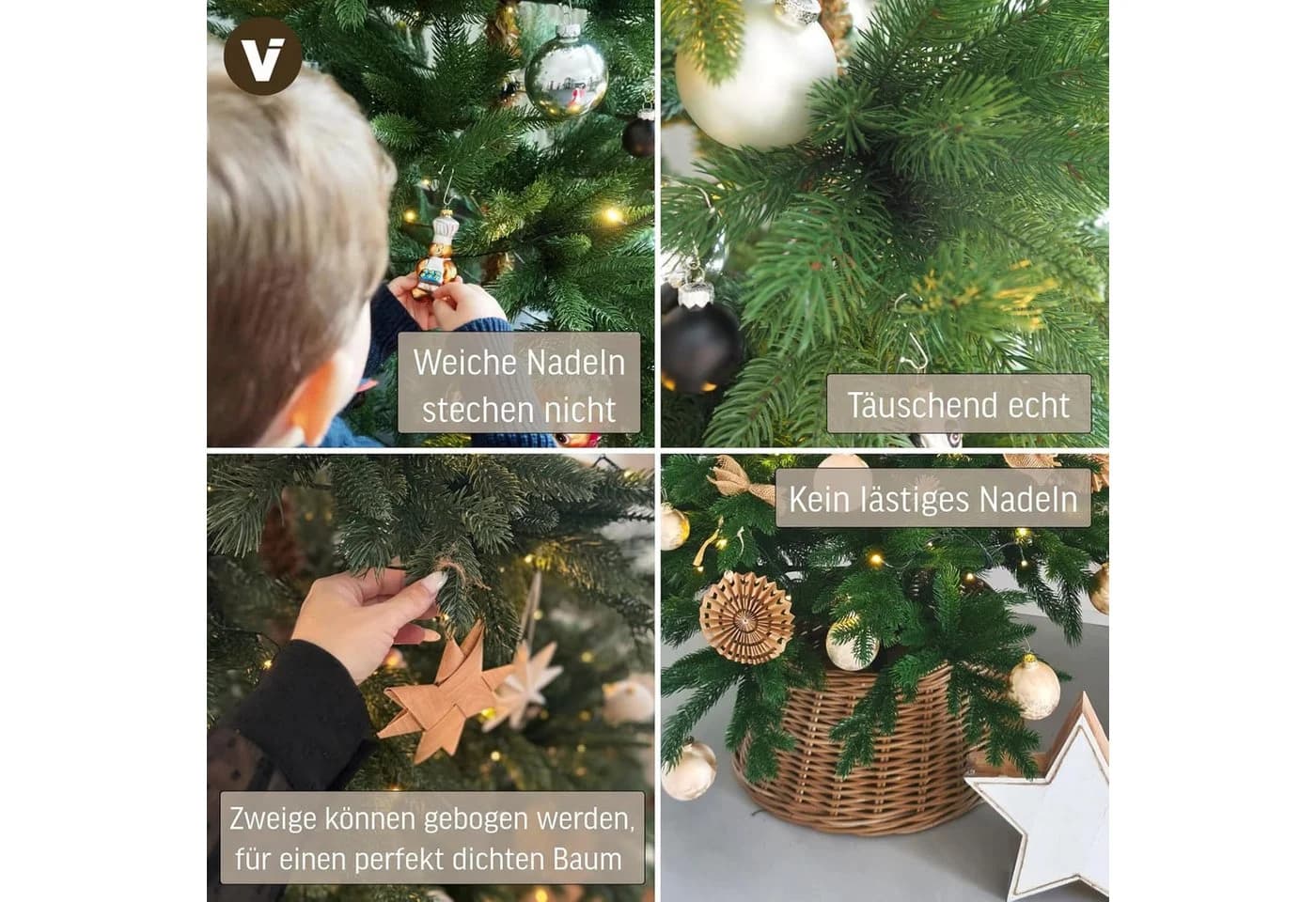 VIVANNO Künstlicher Weihnachtsbaum Kunststoff PINSAPO Konisch Grün - Bild 4