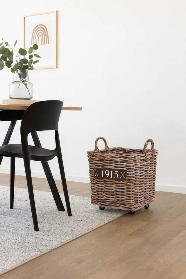 VIVANNO Kaminholzkorb Rattan RODAR Kasten Natur Geflochten