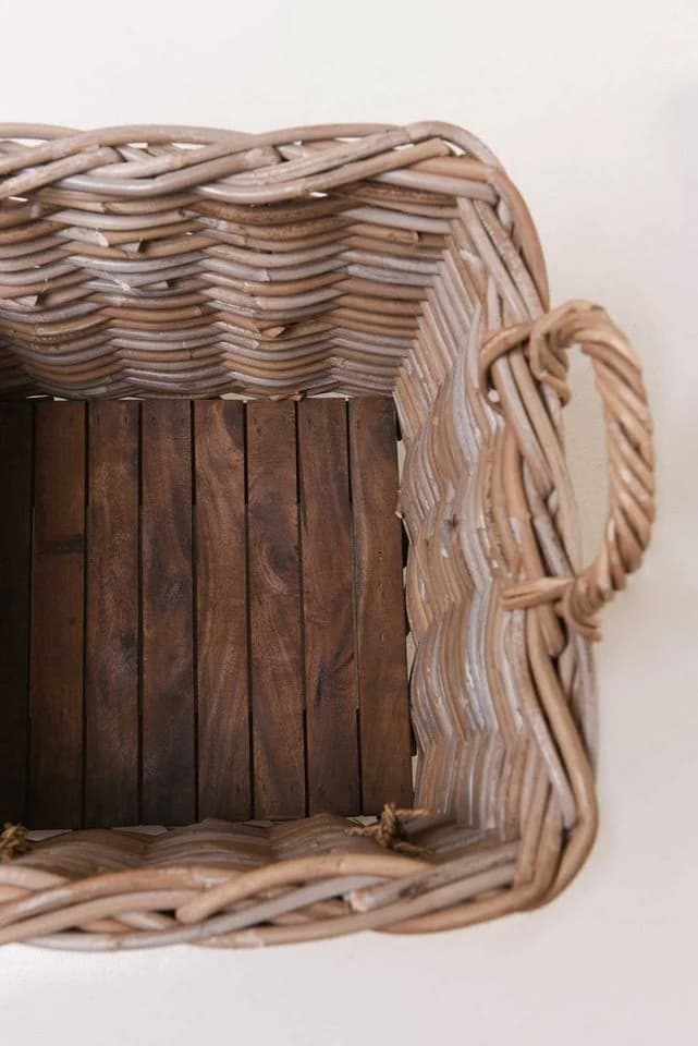 VIVANNO Kaminholzkorb Rattan RODAR Kasten Natur Geflochten - Bild 5