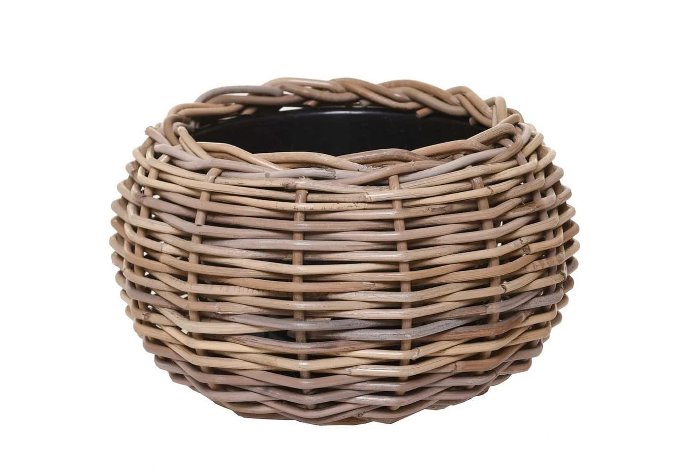 VIVANNO Pflanzkorb Rattan PALLA Rund - Natur Geflochten - Bild 2