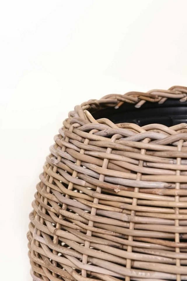 VIVANNO Weidenkorb Rattan PALLA Rund Natur Geflochten - Bild 5