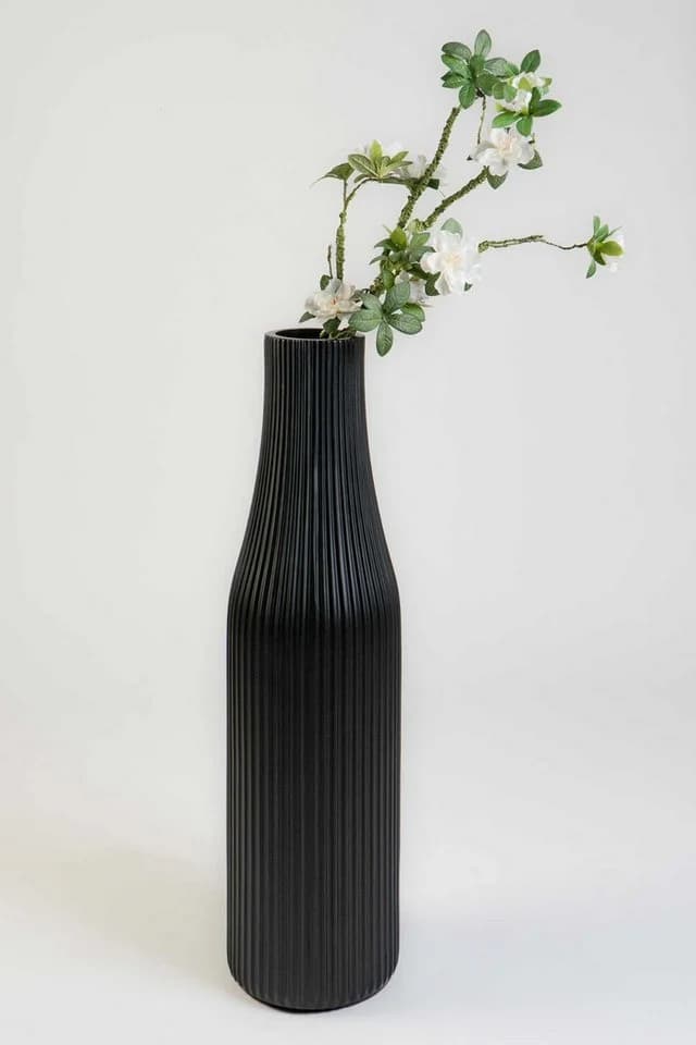 VIVANNO Bodenvase VERTIGO Säule Skandischwarz Matt Fiberglas - Bild 3