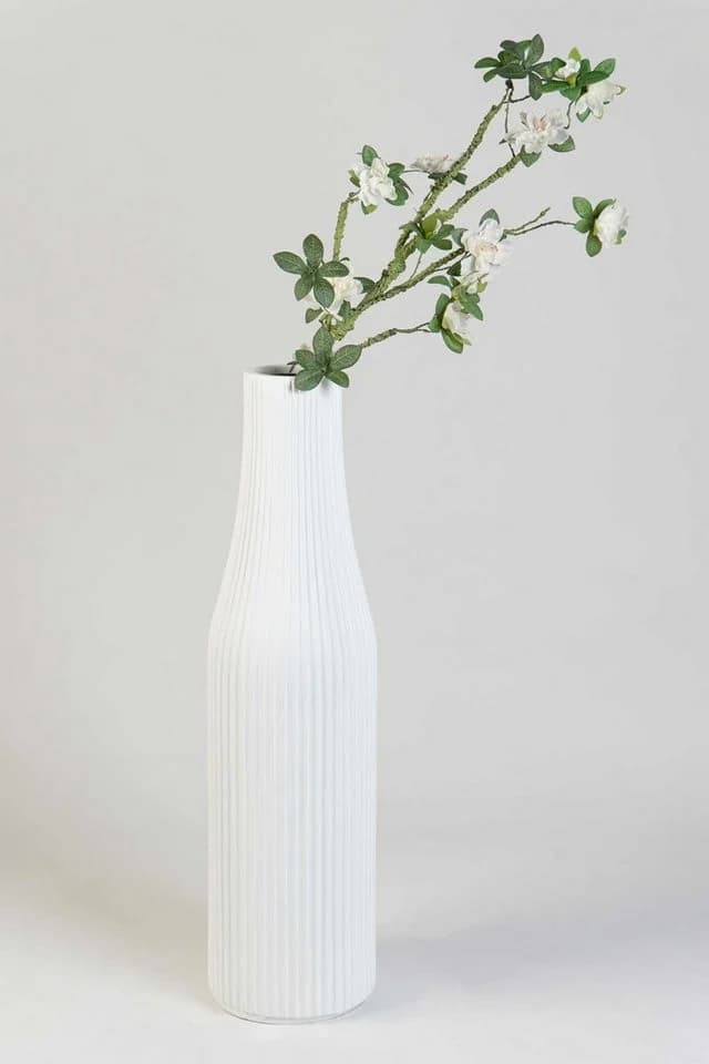 VIVANNO Bodenvase VERTIGO Säule Skandiweiß Matt Fiberglas - Bild 3