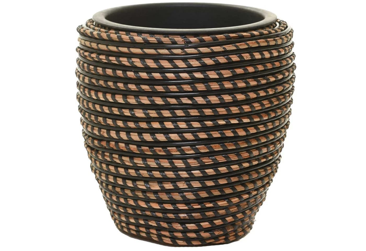 VIVANNO Blumentopf Rattan MASTELLO Rund - Umbra Geflochten - Bild 2