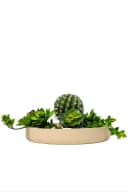 VIVANNO Pflanzschale Fiberglas Arbanebeige Matt Mit Muster Bild 5