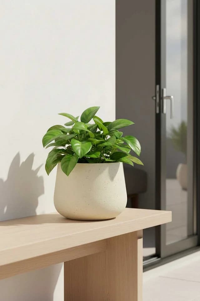 VIVANNO Blumentopf Fiberglas GIRAR Rund Vesuvbeige Matt