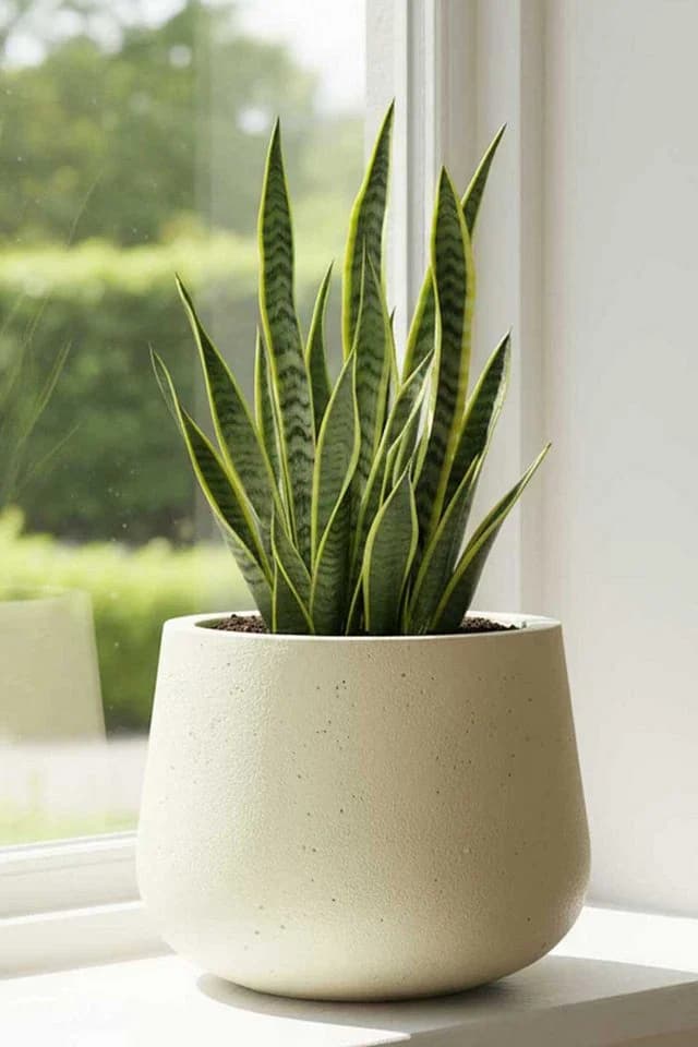 VIVANNO Blumentopf Fiberglas GIRAR Rund Vesuvbeige Matt - Bild 3