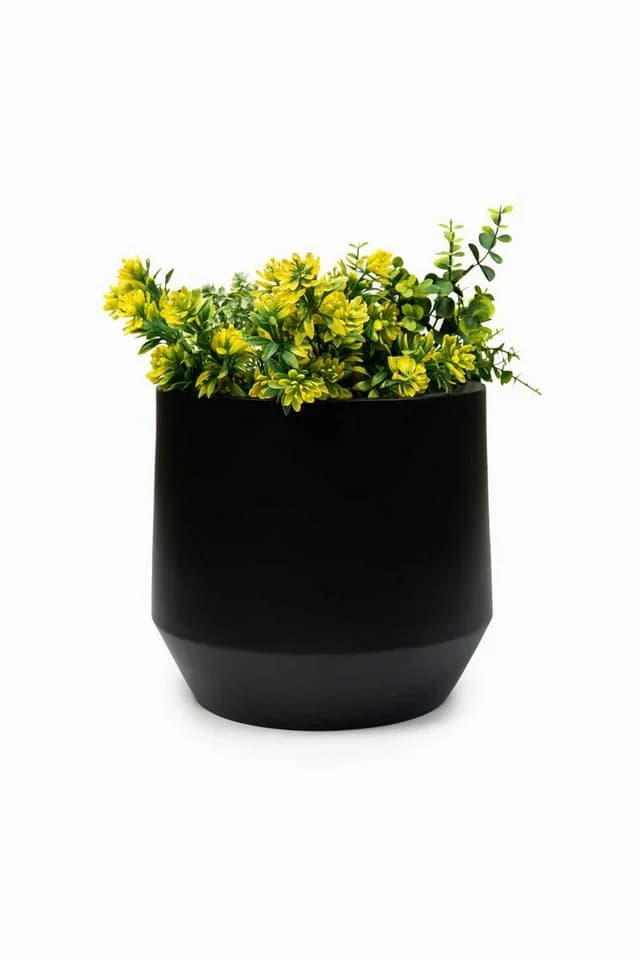 VIVANNO Blumentopf Fiberglas NEXORA Rund - Schwarz Matt - Bild 3