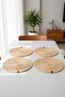 VIVANNO Platzset Maisblatt ILANA Rund Natur Geflochten 4er Set Bild 1