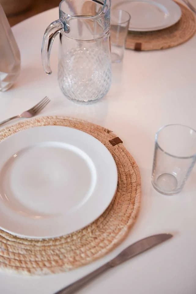 VIVANNO Platzset Maisblatt ILANA Rund Natur Geflochten 4er Set - Bild 5