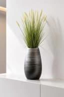 VIVANNO Bodenvase KALAL Oval Spiralschwarz Hochglanz Bild 1