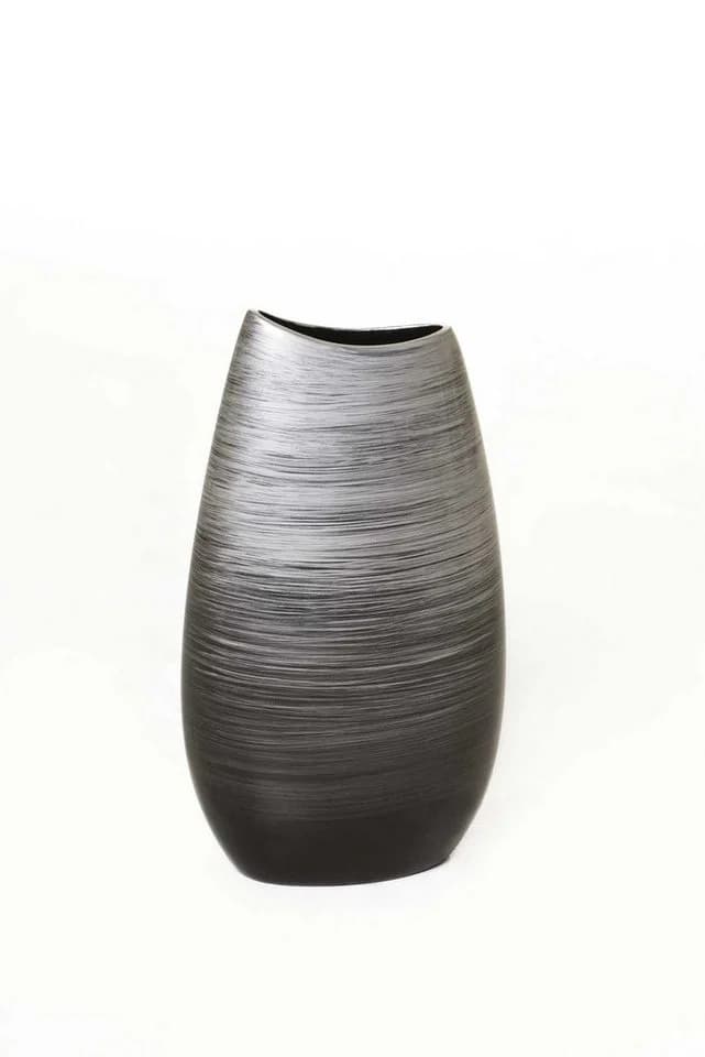 VIVANNO Bodenvase KALAL Oval Spiralschwarz Hochglanz - Bild 3