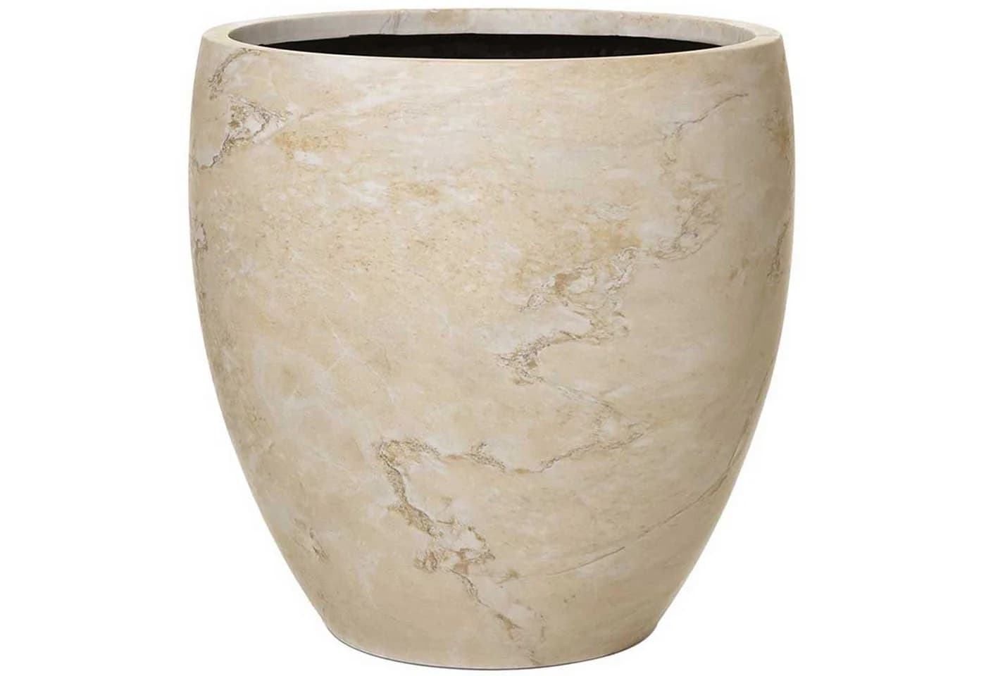 VIVANNO Blumentopf ANIRA Rund Fiberglas Steinoptik Beige - Bild 2