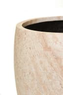 VIVANNO Pflanzkübel OVOLO Rund Travertin Steinoptik Beige Fiberglas Bild 5