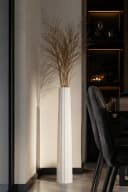 VIVANNO Bodenvase Fiberglas ALGOLIA WAVE Weiß Geriffelt Bild 1