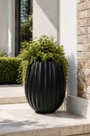 VIVANNO Blumentopf BALAO ARC Schwarz Matt Fiberglas Bild 1