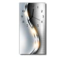 Tulup Wanduhr Silberne Welle Glas Modern Analog Stille 30x60cm Bild 2
