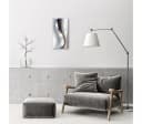 Tulup Wanduhr Silberne Welle Glas Modern Analog Stille 30x60cm Bild 4