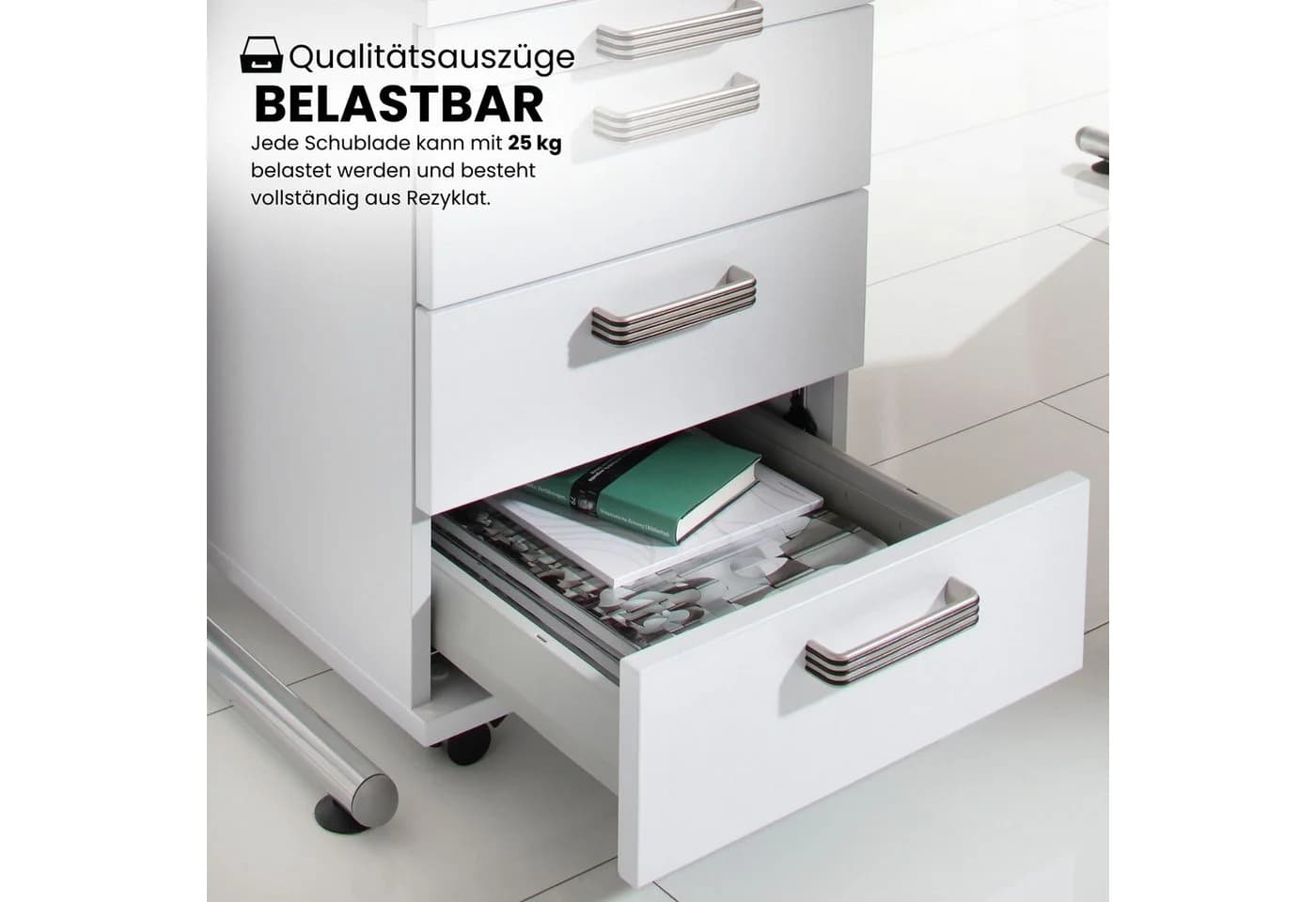 bümö Rollcontainer Office Bürocontainer 3 Schubladen Graphit - Bild 5