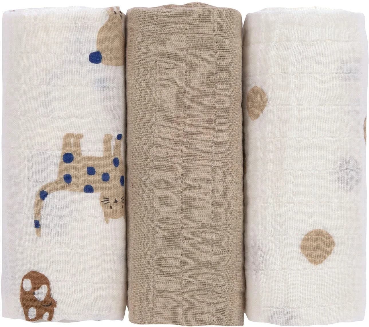 LÄSSIG Mulltücher Royal Blue 3er Set Baumwolle Baby - Bild 2