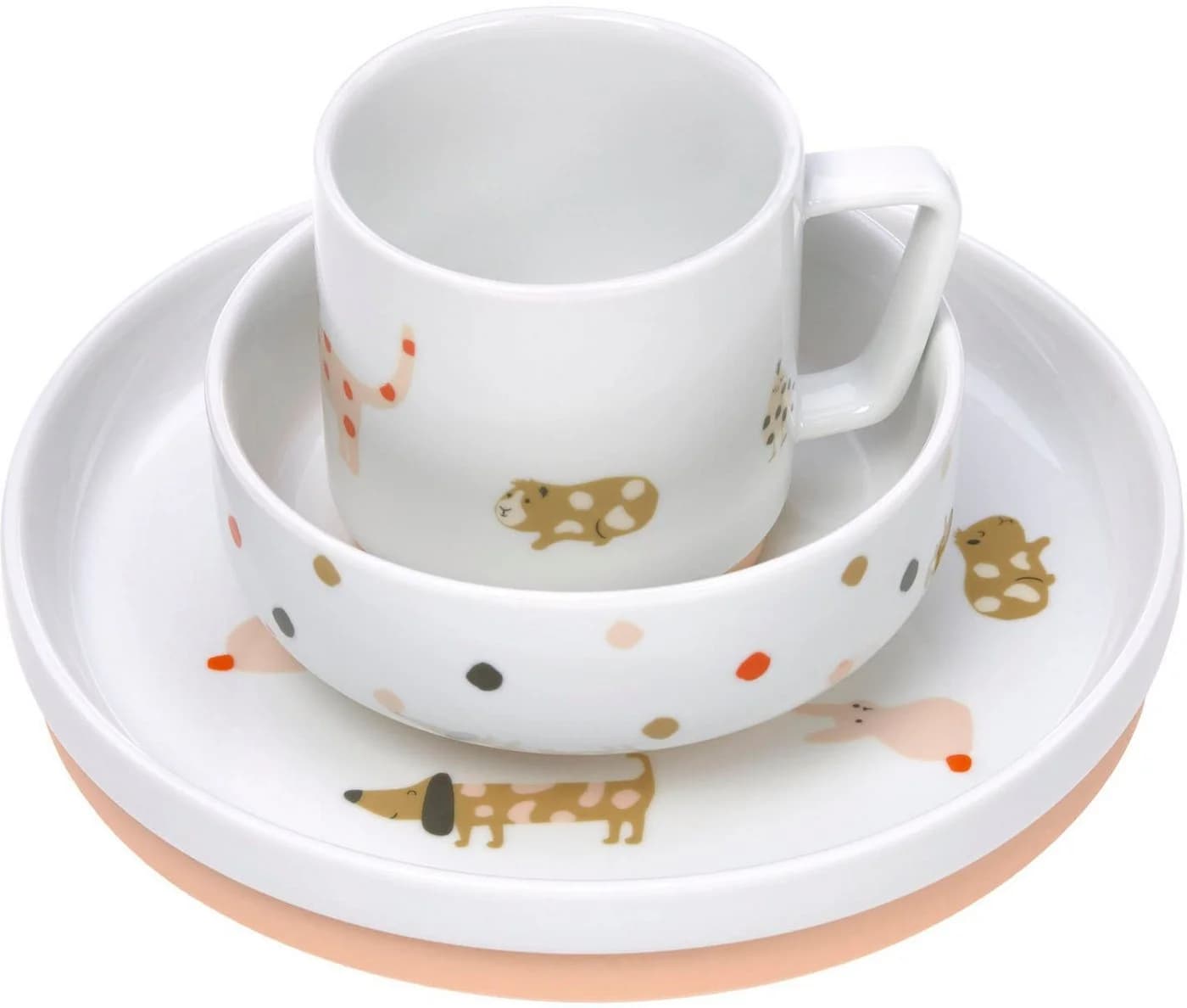 Kindergeschirr-Set LÄSSIG Little Mateys orange 3-tlg. Porzellan