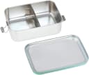LÄSSIG Solid Lunchbox Edelstahl Grün Silber Kinder Bild 1