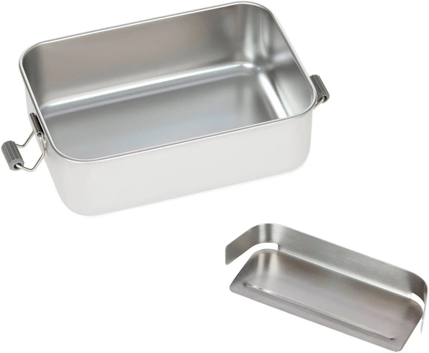 LÄSSIG Solid Lunchbox Edelstahl Grün Silber Kinder - Bild 3
