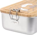 LÄSSIG Lunchbox Bamboo Happy Prints Edelstahl Bambus Silber Braun Bild 5