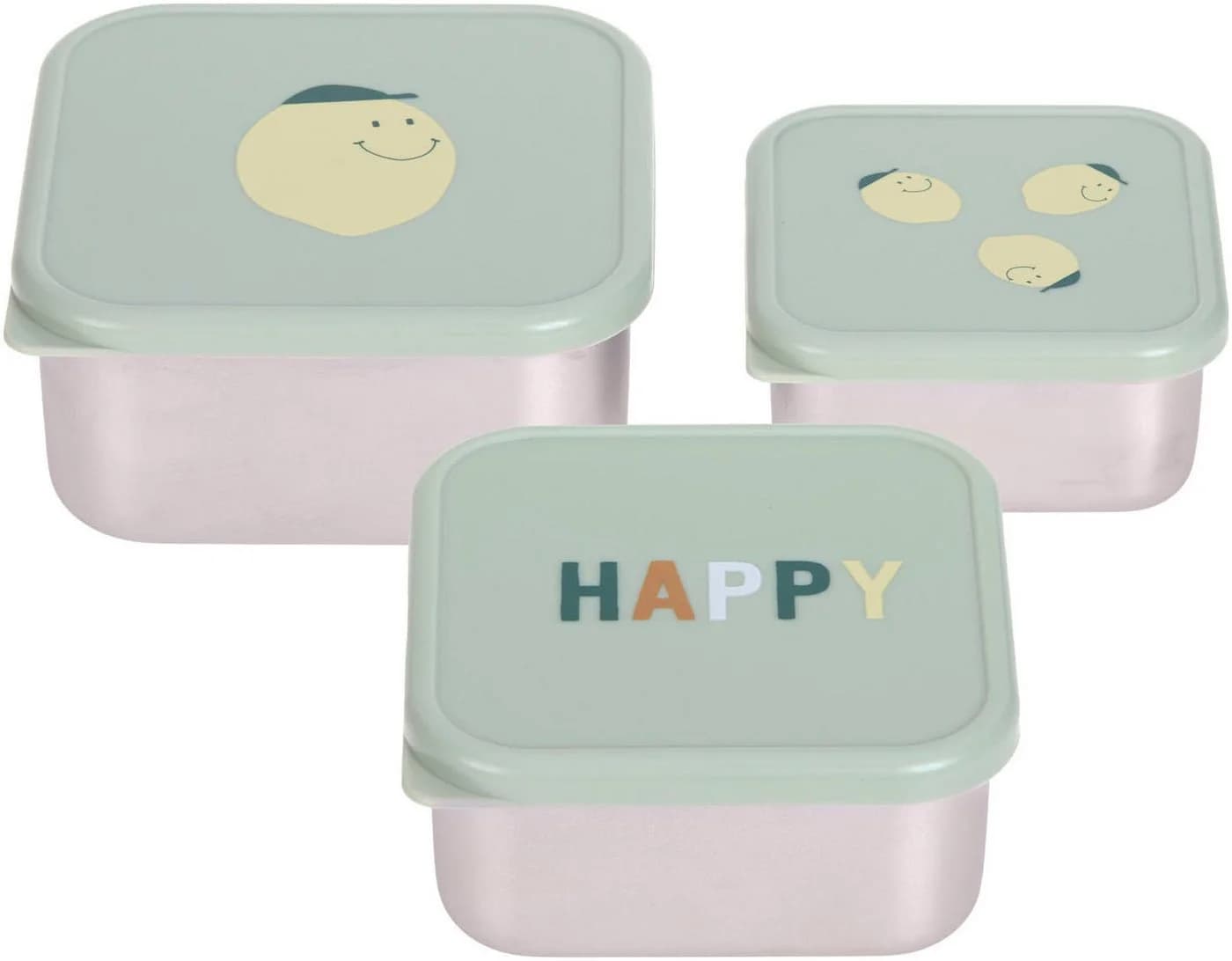 LÄSSIG Lunchbox Happy Fruits Lemon 3-er Set Kinder Gelb - Bild 2