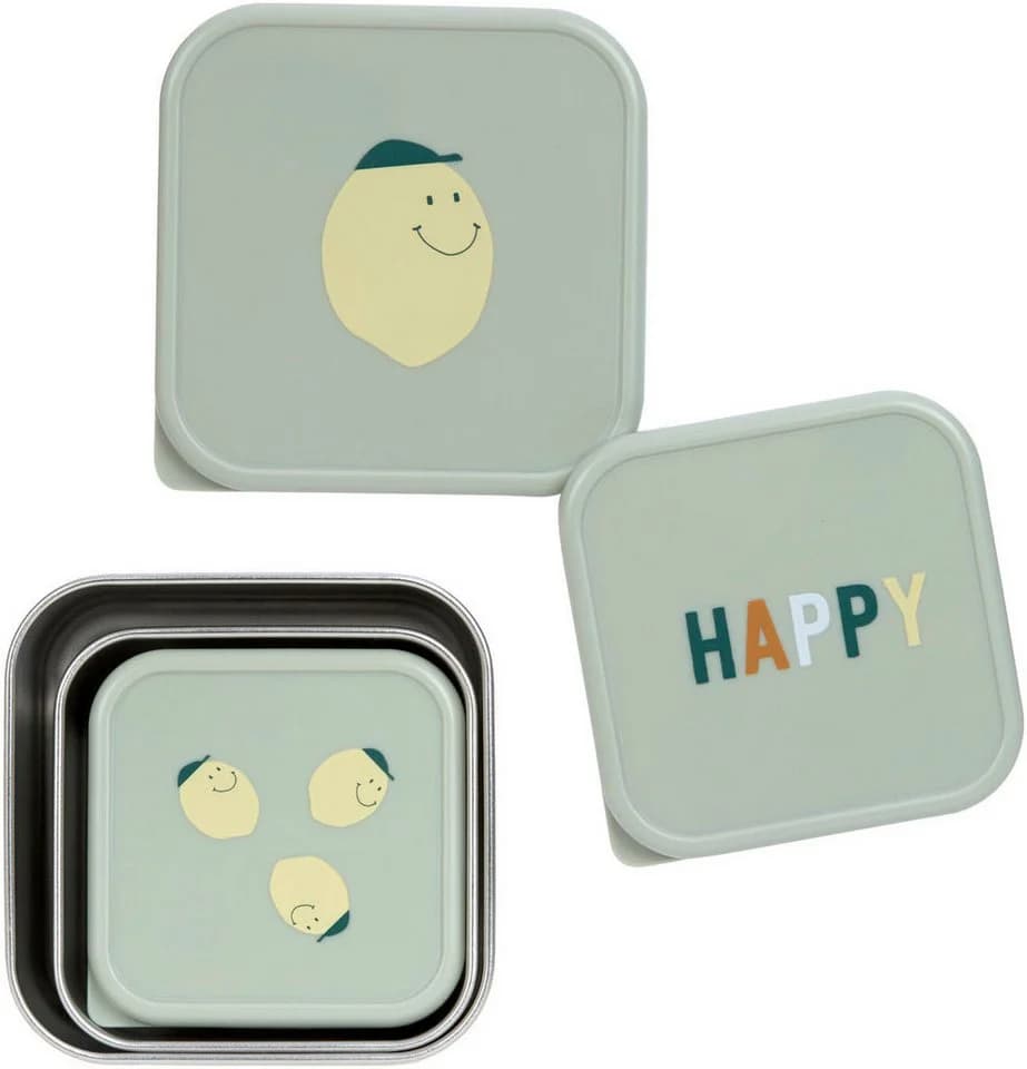 LÄSSIG Lunchbox Happy Fruits Lemon 3-er Set Kinder Gelb - Bild 3