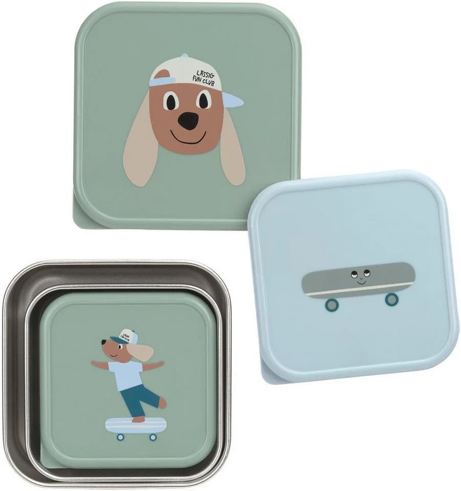LÄSSIG Tiny Team Snackbox 3-er Set Grün Edelstahl Kinder - Bild 3