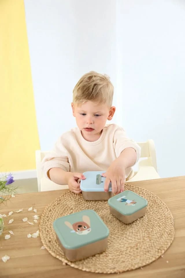 LÄSSIG Tiny Team Snackbox 3-er Set Grün Edelstahl Kinder - Bild 4
