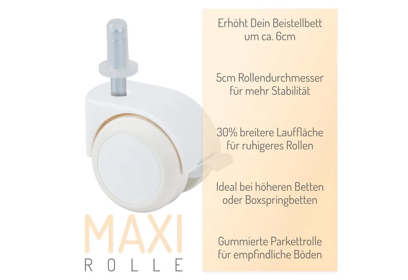 FabiMax Parkettrollensatz mit Bremse für Beistellbetten