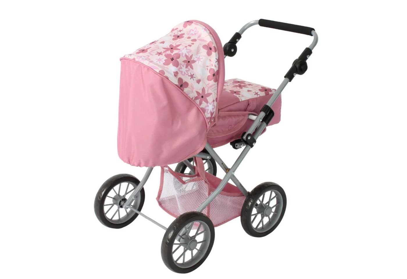 CHIC 2000 Kombi-Puppenwagen Leni Blumen Rosa Altrosa
