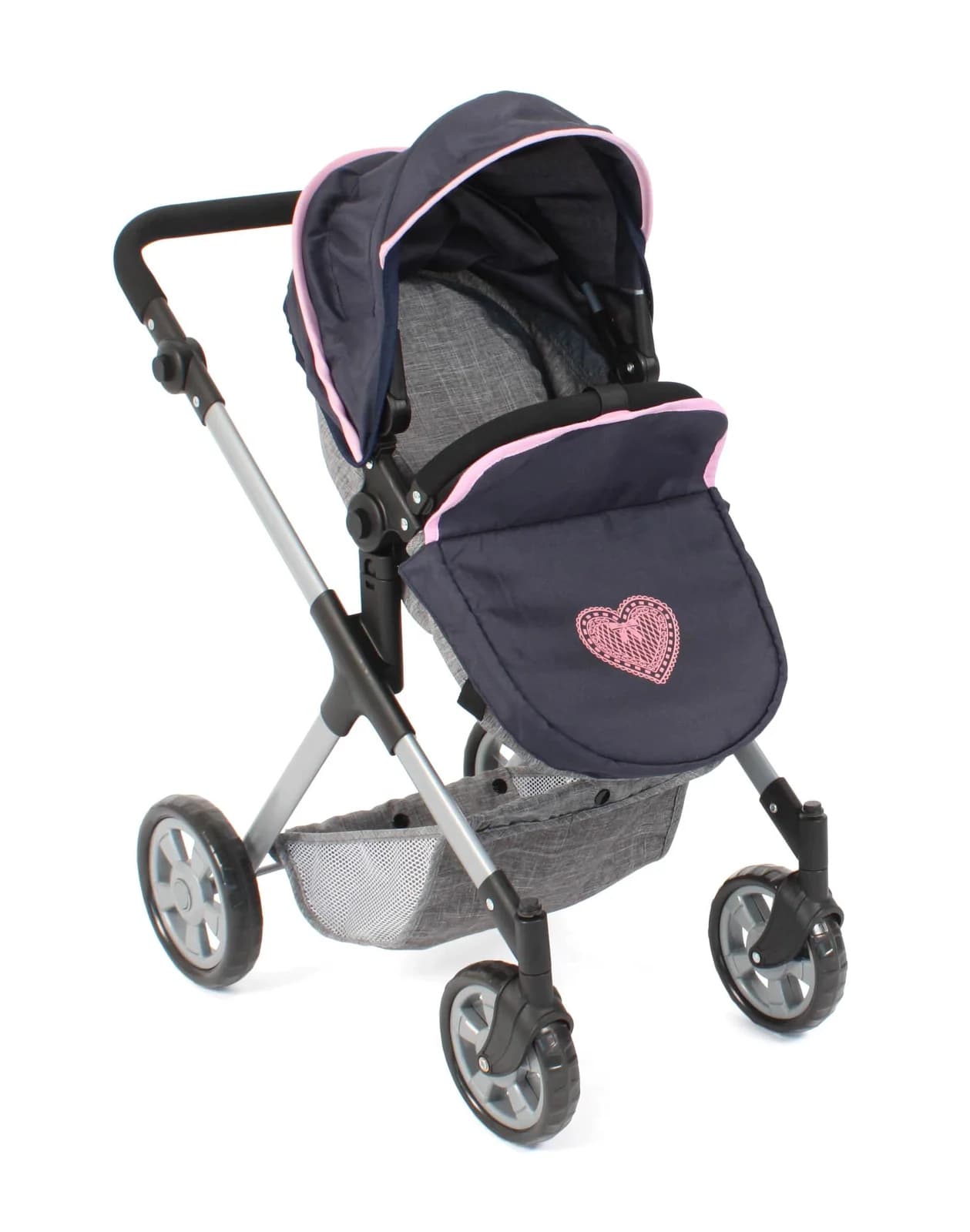 Bayer Chic 2000 Kombi-Puppenwagen Mila Grau-Navy 2-in-1