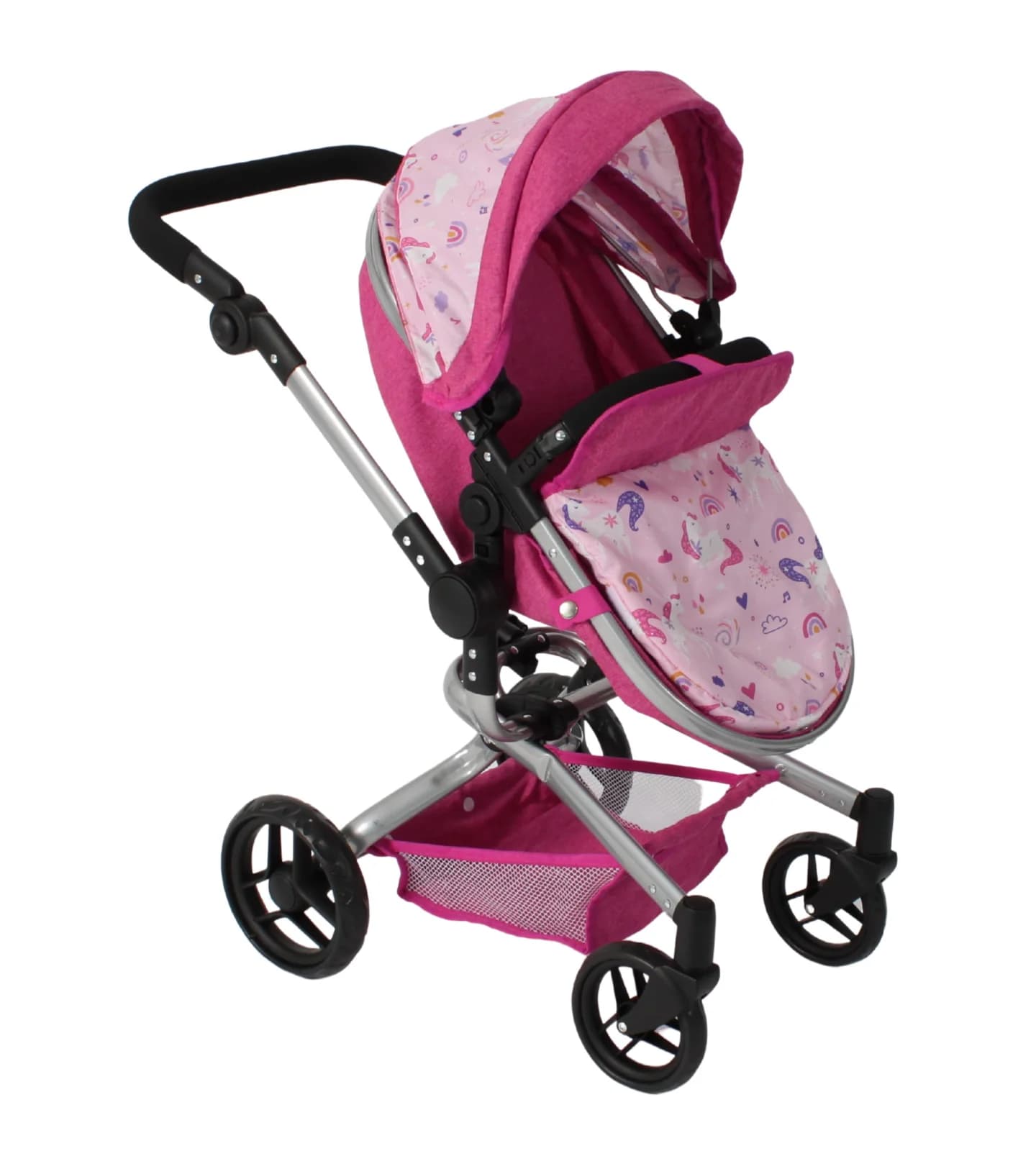 CHIC2000 Yolo Kombi-Puppenwagen Rosa mit schwenkbaren Rädern