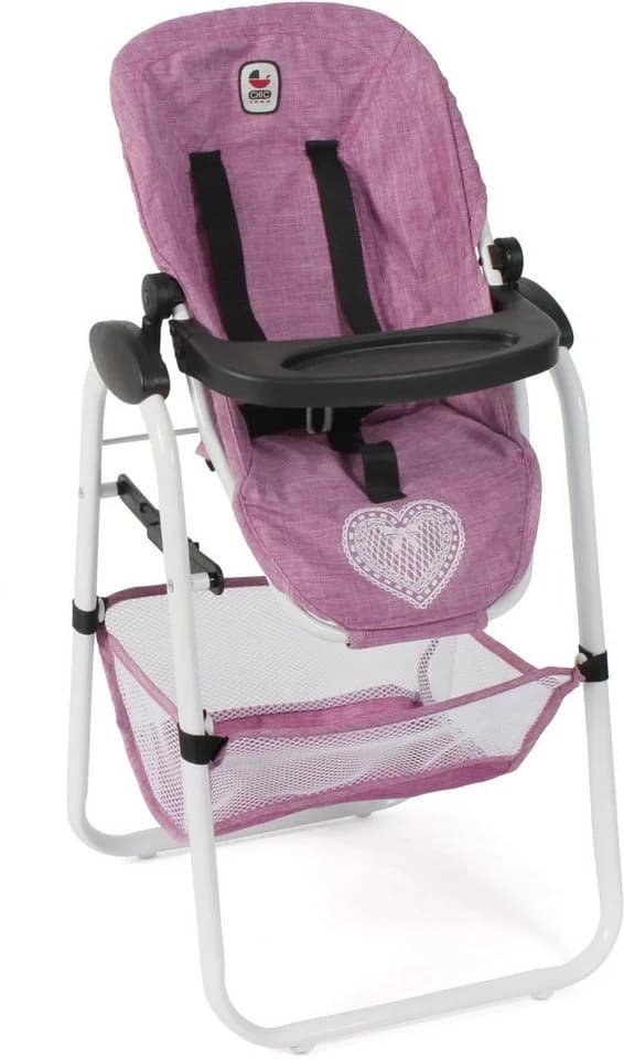 CHIC2000 Puppenhochstuhl Jeans Pink mit abnehmbarem Tablett - Bild 2