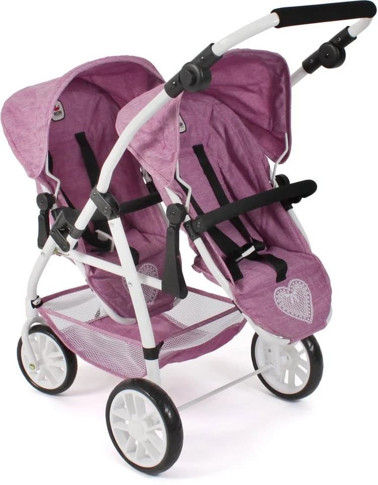 CHIC2000 Puppen-Zwillingsbuggy Vario Jeans Pink