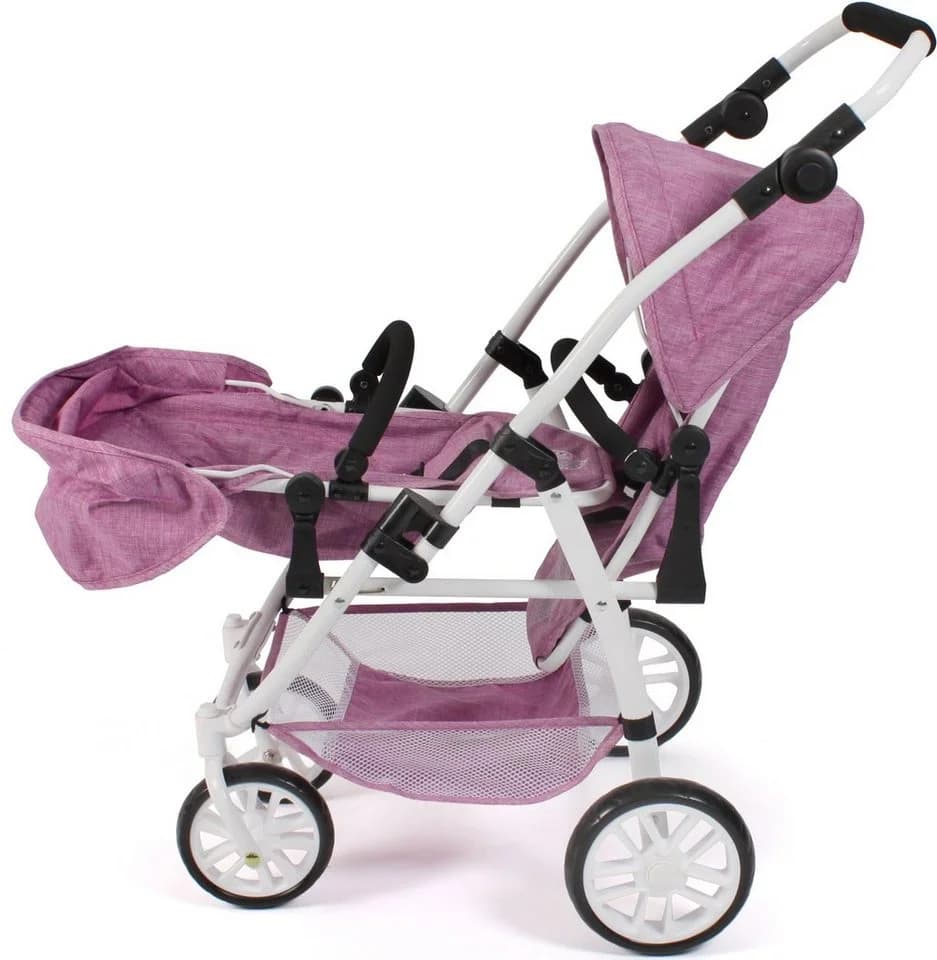CHIC2000 Puppen-Zwillingsbuggy Vario Jeans Pink - Bild 4