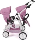 CHIC2000 Puppen-Zwillingsbuggy Vario Jeans Pink Bild 5